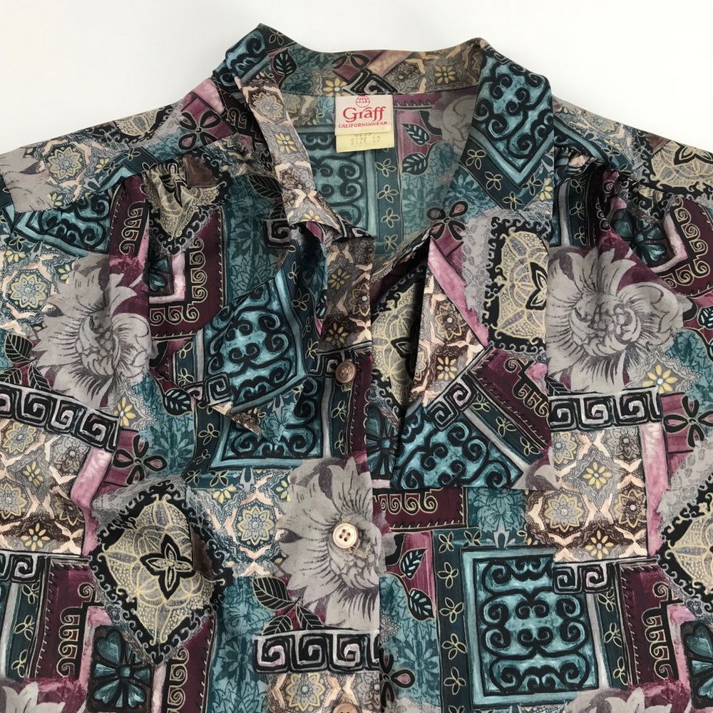 Vtg Graff Californiawear L/S button shirt Wmns 12